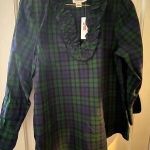 Vineyard Vines Green and Blue Plaid Tunic